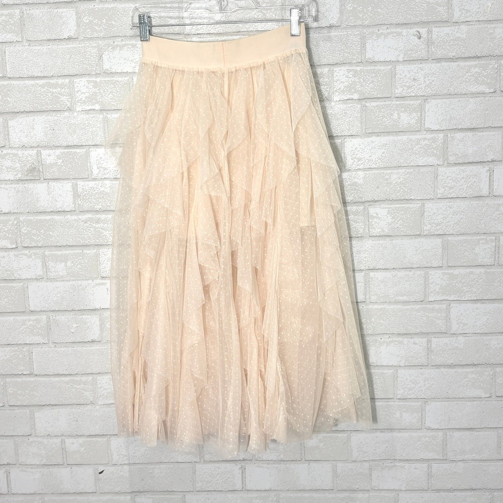 Sincerely Jules Ruffle Tulle Midi Skirt Size S Swiss Dot Coquette Fairy Tiered - Picture 6 of 12